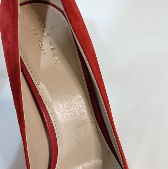 Cole Haan Helen Grand OS Red Leather Suede Pumps - Picture 4 of 12
